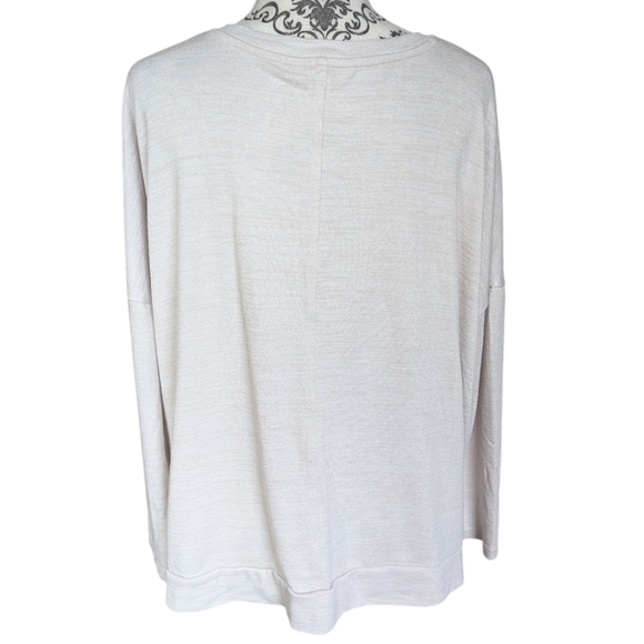 Banana Republic Top Women's L Minimalist Lounge Pilates Luxespun Boxy V-Neck - Picture 8 of 13